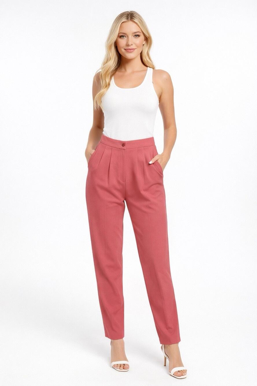 Emporio Armani Dress Pants Women’s Size 6 Straight Pockets Trousers Salmon Pink